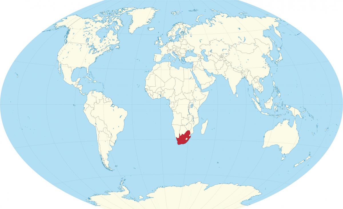 местоположение Южной Африки на карте мира