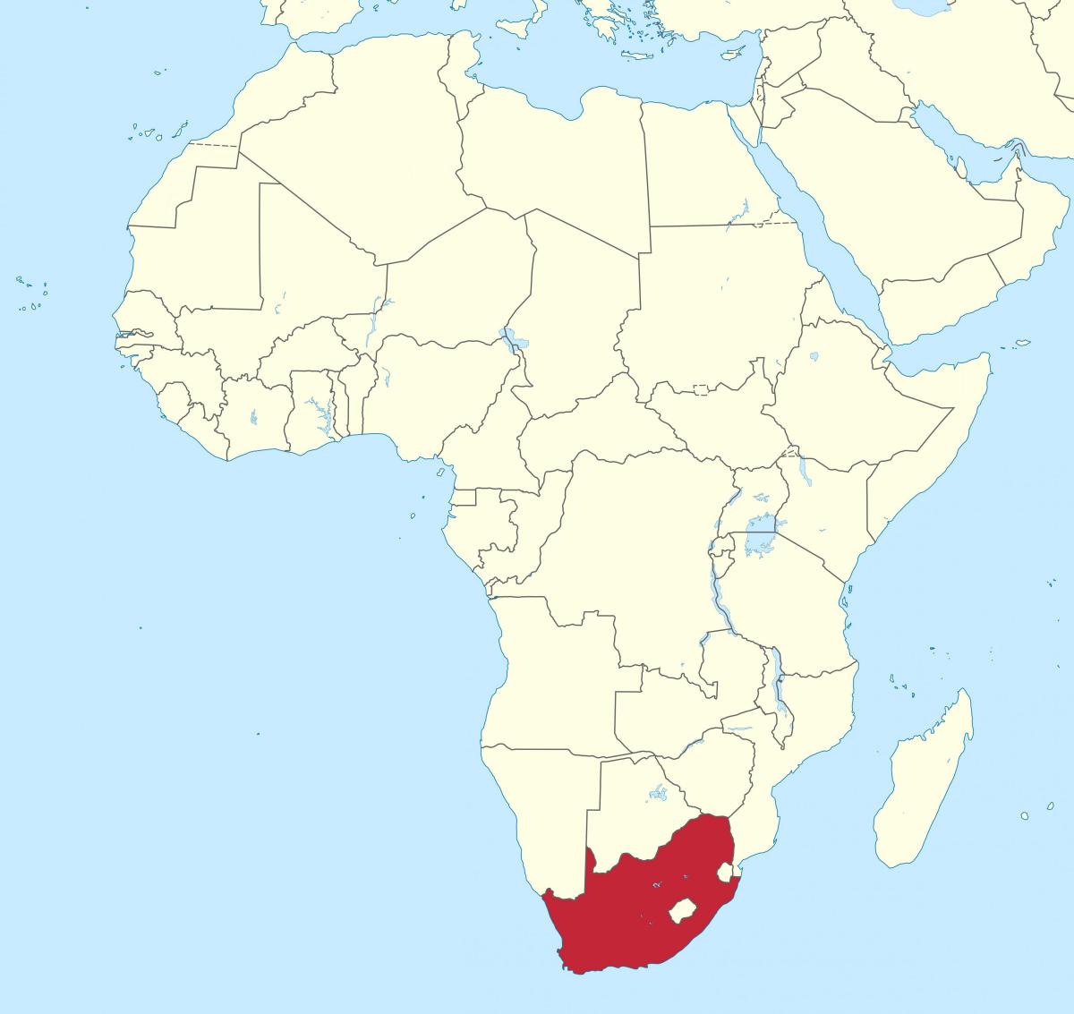 местоположение Южной Африки на карте Африки