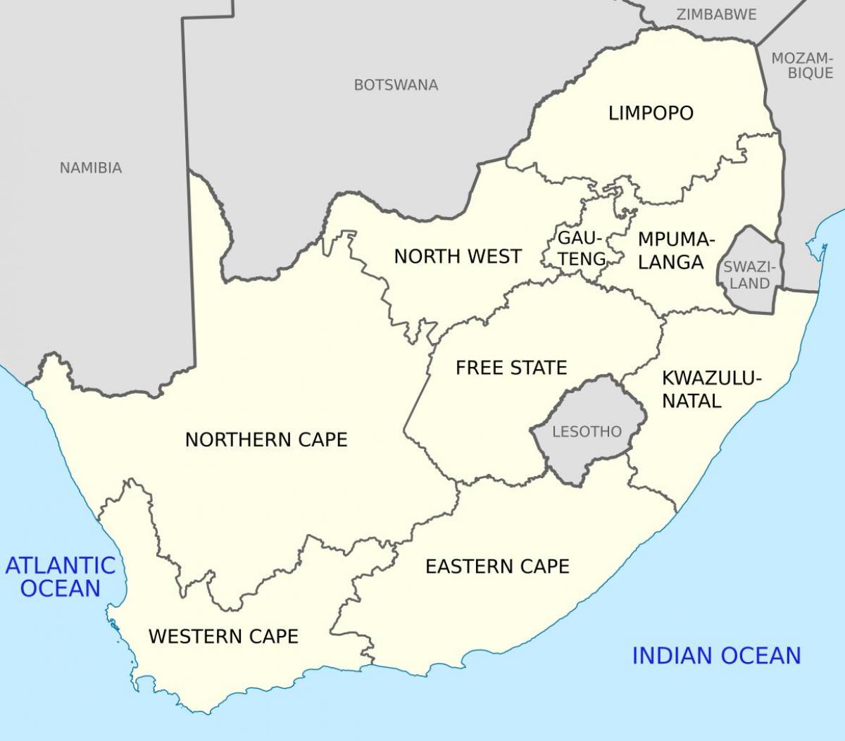 карта штата Южная Африка