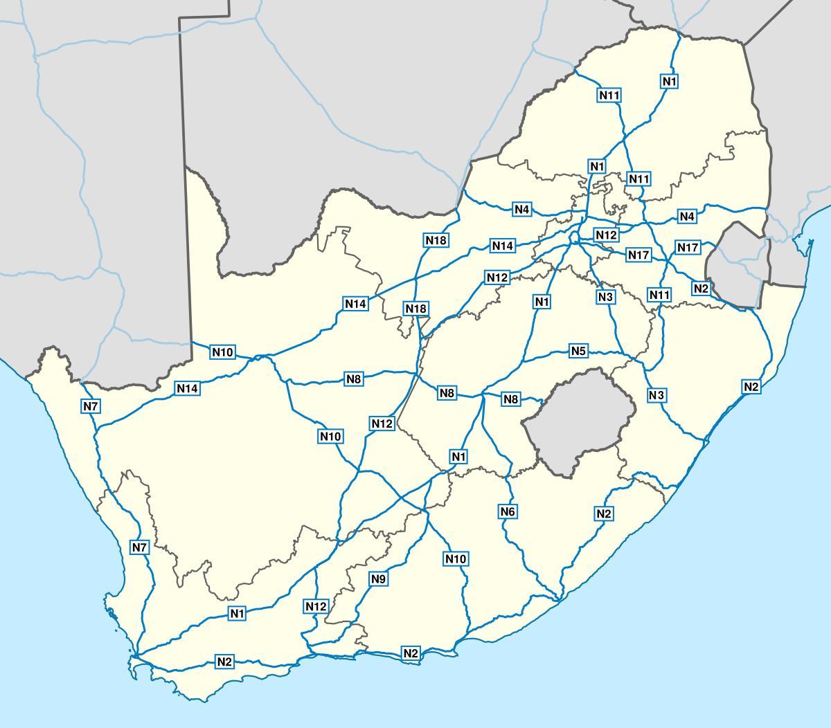 Автомобильная карта Южной Африки