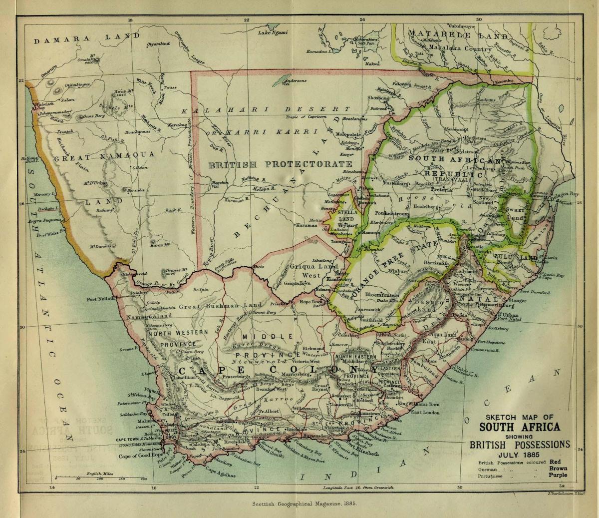 Историческая карта Южной Африки