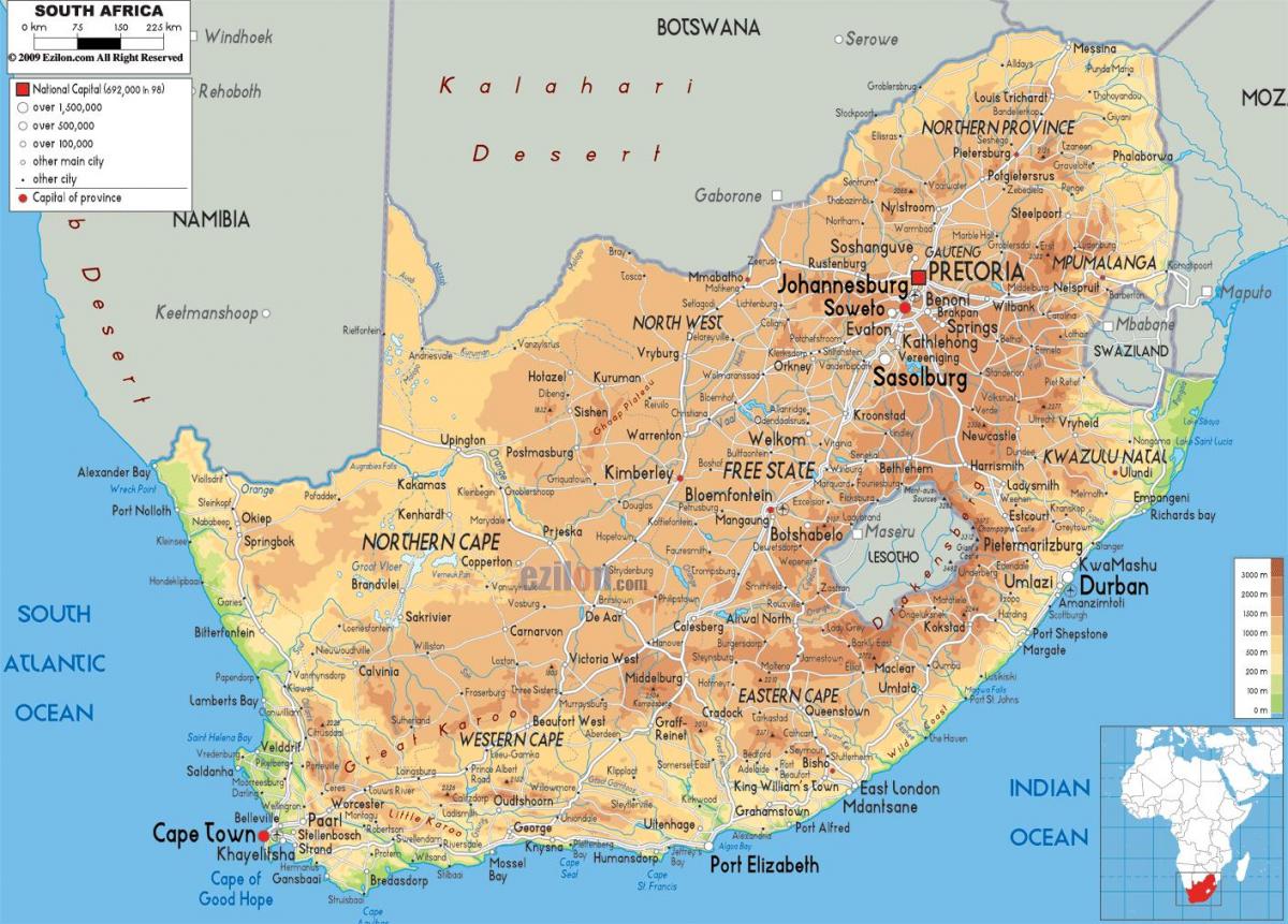 Большая карта Южной Африки
